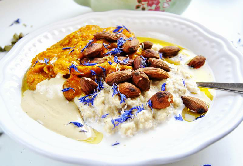 Vanille Hirseporridge mit Hokkaido