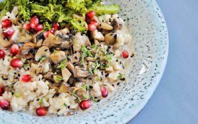 Naturreis mit Champignon Kokos Sauce