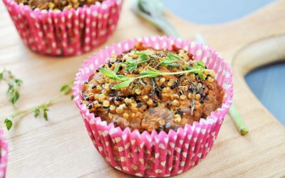 Herzhafte Süßkartoffel Quinoa Muffins mit Salbei