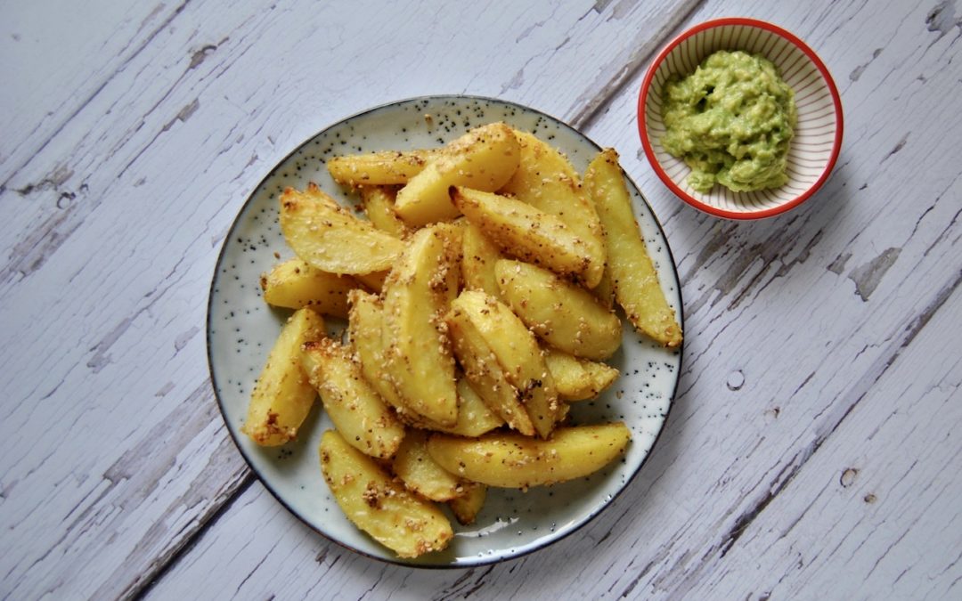 Ayurvedische Pommes mit Kokos Sesam Kruste