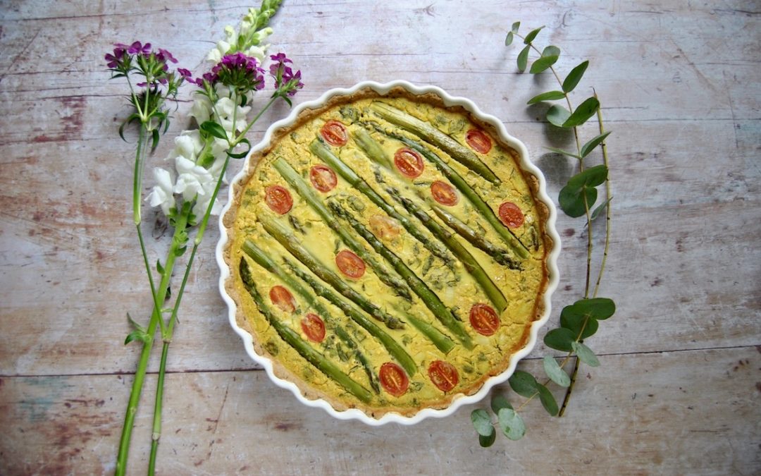 Spargel Kichererbsen Quiche vegan