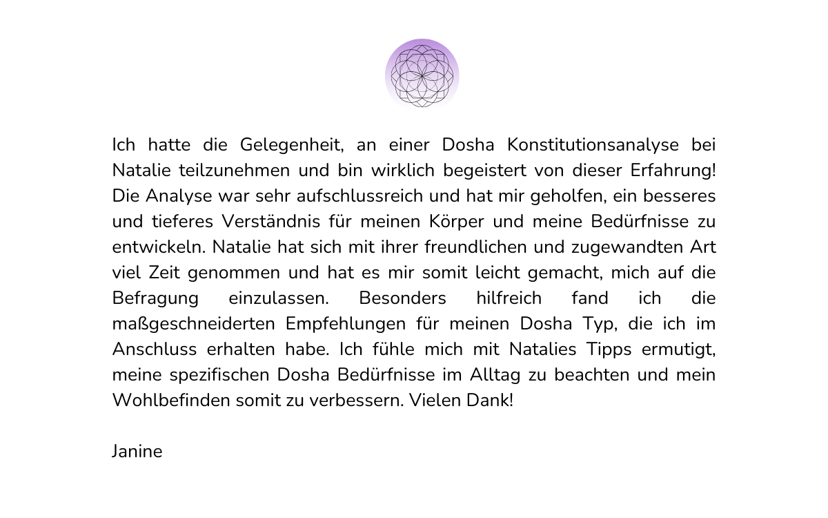 Rezension Dosha Analyse